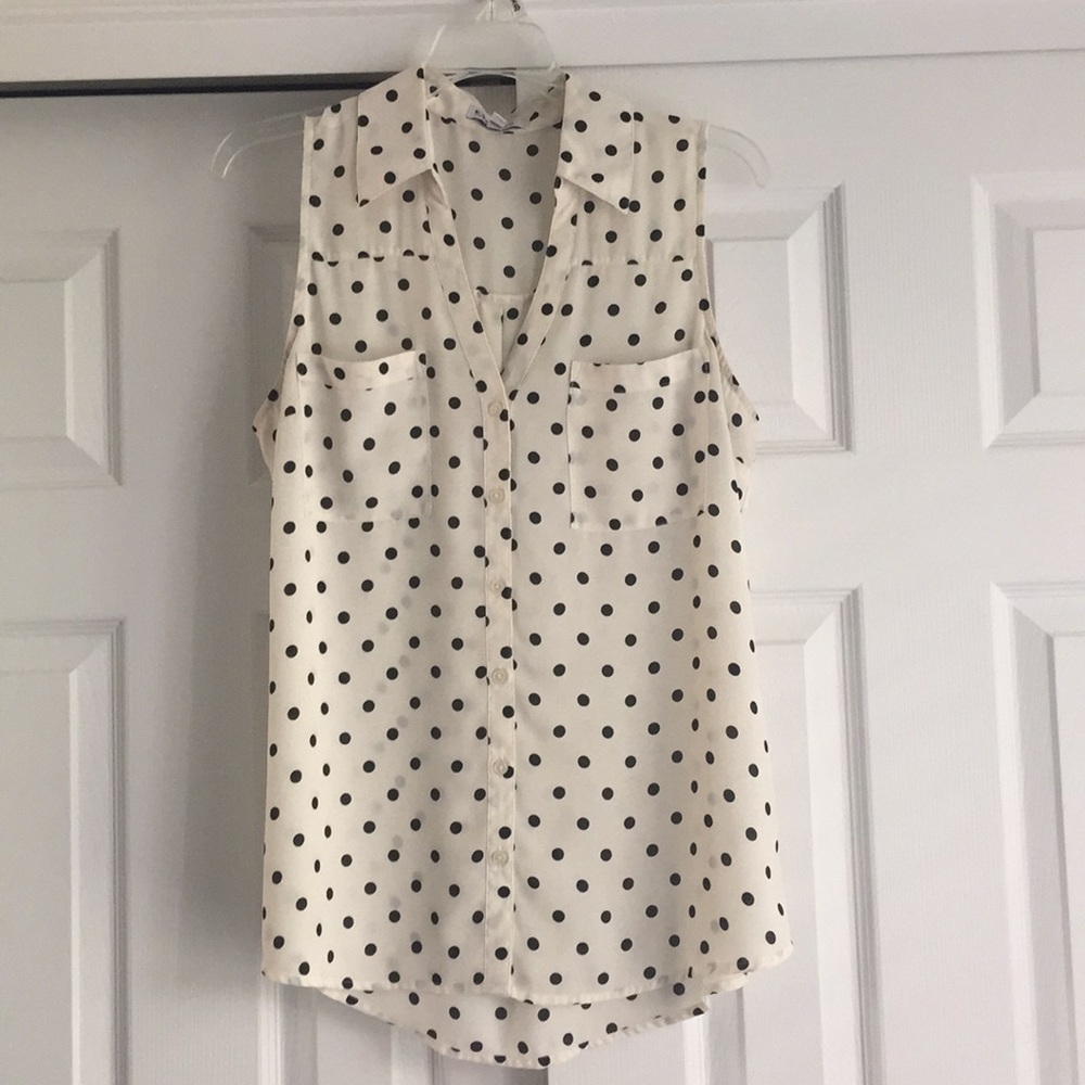SOLD Express Black & White Polka Dot Blouse
